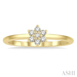 Stackable Flower Shape Petite Diamond Fashion Ring