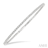 1 Ctw Round Cut Flexible Diamond Bangle in 14K White Gold