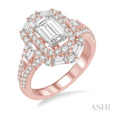 1 1/10 ctw Diamond Semi-Mount Engagement Ring in 14K Rose and White Gold
