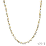 10 ctw Round Cut Diamond Tennis Necklace in 14K Yellow Gold