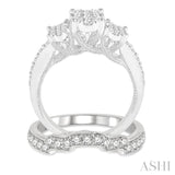 Oval Shape Past Present & Future Lovebright Diamond Wedding Set