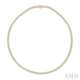 15 ctw Round Cut Diamond Tennis Necklace in 14K Yellow Gold