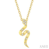 1/20 Ctw Snake Petite Round Cut Diamond Fashion Pendant With Chain in 10K Yellow Gold