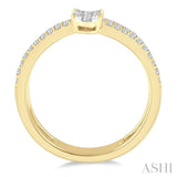 Double Row Oval Shape Lovebright Diamond Fashion Ring