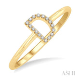 1/20 Ctw Initial 'D' Round Cut Diamond Fashion Ring in 10K Yellow Gold