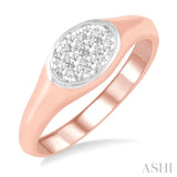 1/4 ctw Oval Shape Lovebright Diamond Ring in 14K Rose And White Gold