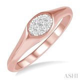 1/8 ctw Oval Shape Lovebright Diamond Ring in 14K Rose And White Gold
