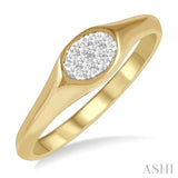 1/8 ctw Oval Shape Lovebright Diamond Ring in 14K Yellow And White Gold