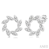 Flower Petite Diamond Fashion Earrings