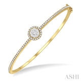 1 ctw Round Shape Lovebright Round Cut Diamond Stackable Bangle in 14K Yellow and White Gold
