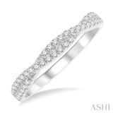 1/4 ctw Twisted Round Cut Diamond Wedding Band in 14K White Gold
