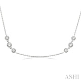 Three Stone Diamond Station Necklace