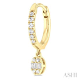Oval Shape Fusion Petite Diamond Huggie Fashion Earrings
