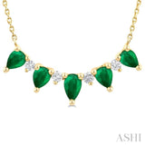Pear Shape Gemstone & Diamond Necklace