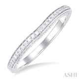 1/5 ctw Top and Front Round Cut Diamond Wedding Band in 14K White Gold