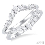 1/2 ctw Chevron Pear, Marquise and Round Cut Diamond Insert Ring in 14K White Gold