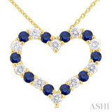 Heart Shape Gemstone & Diamond Fashion Pendant