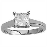 Four prong solitaire blank setting in 14K White gold (1 1/2 Carat Center Sold Separately)