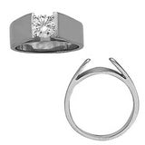 Four prong, 8 mm solitaire blank setting in 14K White gold (Holds 1/2 Carat to 2 Carat Center, Sold Separately)