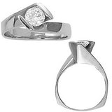 Four prong solitaire blank setting in 14K White gold (1/2 Carat Center Sold Separately)