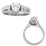 Four prong solitaire blank setting in 14K White gold (Holds a 1/2 Carat to 2 Carat, Center Sold Separately)