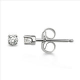 .10 Ctw Round Diamond Stud Earrings, 4 prong setting in 14Kt White Gold.  Best Quality.