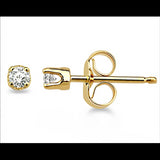 .10 Ctw Round Diamond Stud Earrings, 4 prong setting in 14Kt Yellow Gold.