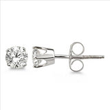 .40 Ctw Round Diamond Stud Earrings, 4 prong setting in 14Kt White Gold.  Best Quality.