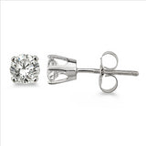 .50 Ctw Round Diamond Stud Earrings, 4 prong setting in 14Kt White Gold.  Best Quality.