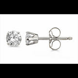 .50 Ctw Round Diamond Stud Earrings, 4 Prong Setting in 14Kt White Gold.  Good Quality.