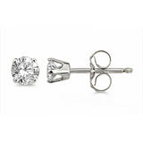 .60 Ctw Round Diamond Stud Earrings, 4 prong setting in 14Kt White Gold.  Best Quality.