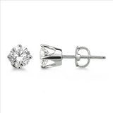 .75 Ctw Round Diamond Stud Earrings, 4 prong setting in 14Kt White Gold.  Best Quality.