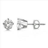 1.00 Ctw Round Diamond Stud Earrings, 4 prong setting in 14Kt White Gold.  Best Quality.