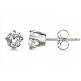 1.20 Ctw Round Diamond Stud Earrings, 4 prong setting in 14Kt White Gold.  Fine Quality.