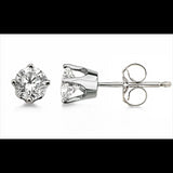 1.20 Ctw round Diamond Stud Earrings, 4 Prong Setting in 14Kt White Gold.  Good Quality.