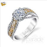 Parade Design 5/8 Ctw Diamond Semi-Mount Ring in 18K White & Rose Gold