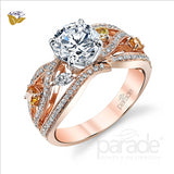 Parade Design 1/2 Ctw Diamond Semi-Mount Ring in 18K Rose & White Gold