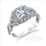 Parade Design 1/2 Ctw Diamond Semi-Mount Ring in 18K White Gold